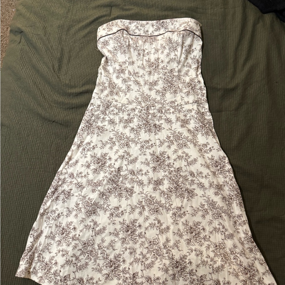 Vintage Floral Strapless Dress